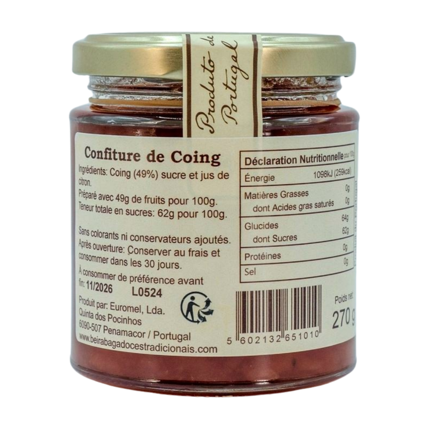 Confiture de coing (270g) - by BEIRABAGA