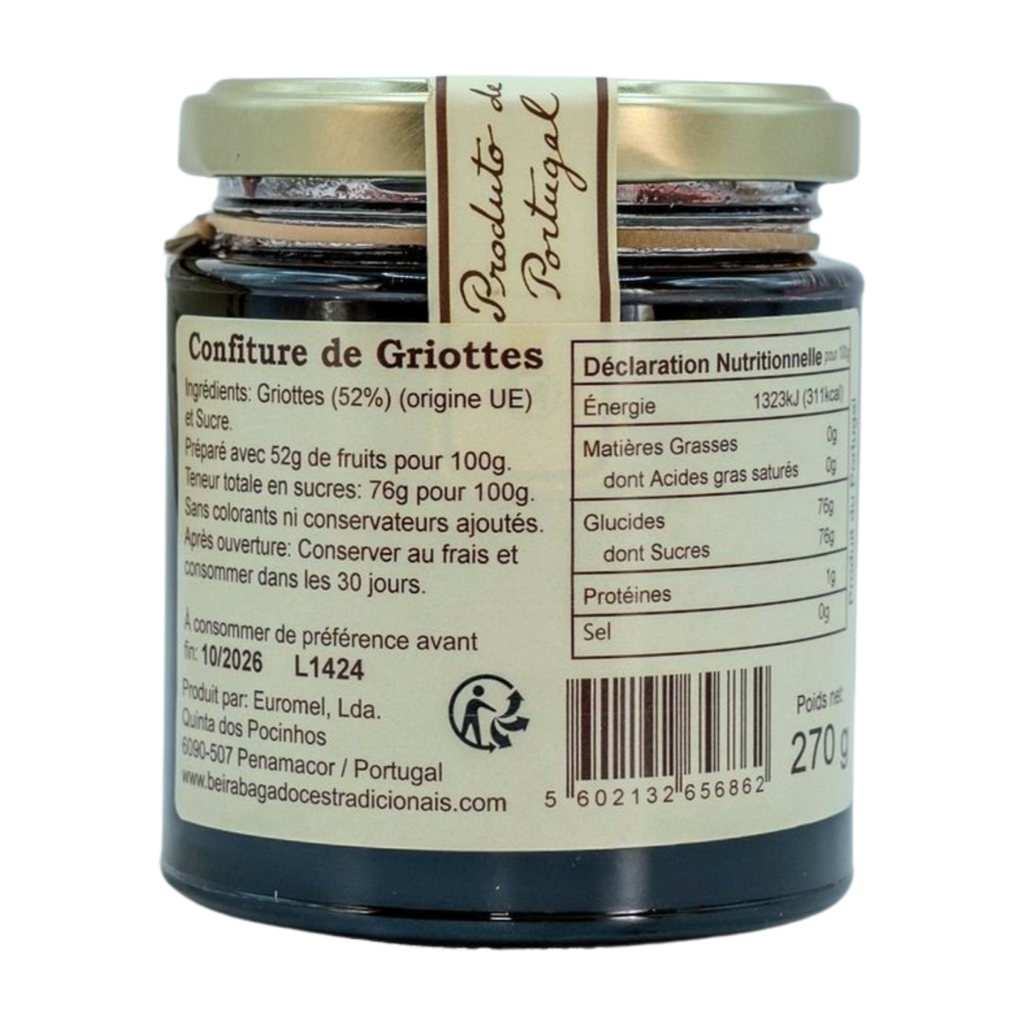 Confiture de griottes (270g) - by BEIRABAGA