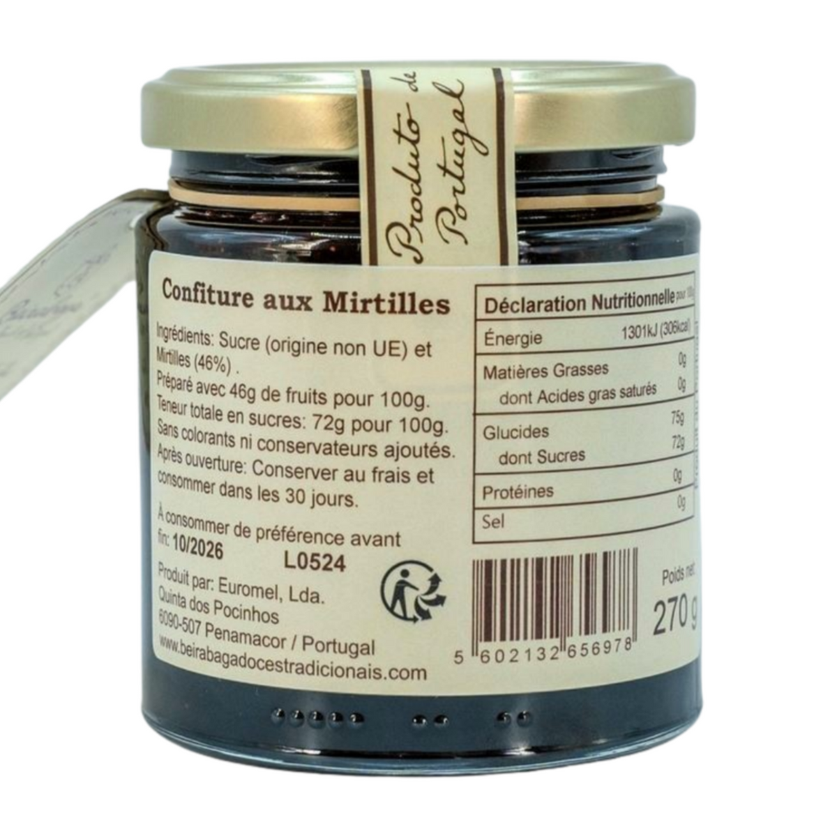 Confiture de myrtille (270g) - by BEIRABAGA