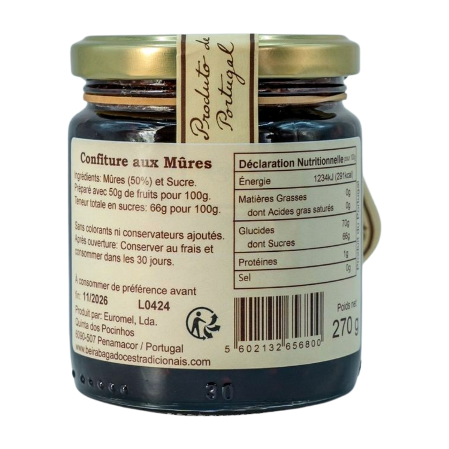 Confiture de mûre (270g)